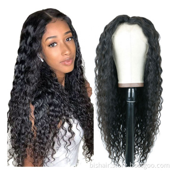Front Lace Wig Real Human Hair Kinky Curly Hair Real Human Hair Brazilian Wet Waves HD Lace Front Wig 150% Density Natural Black